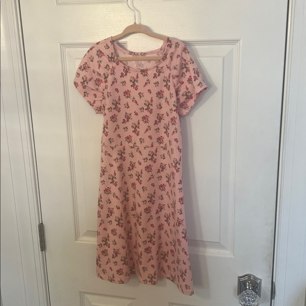 Children’s Place Pink Floral Midi Dress Size  7/8